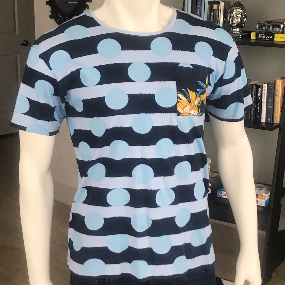 ZARA MAN - Aquamarine dots w/stripes - US M